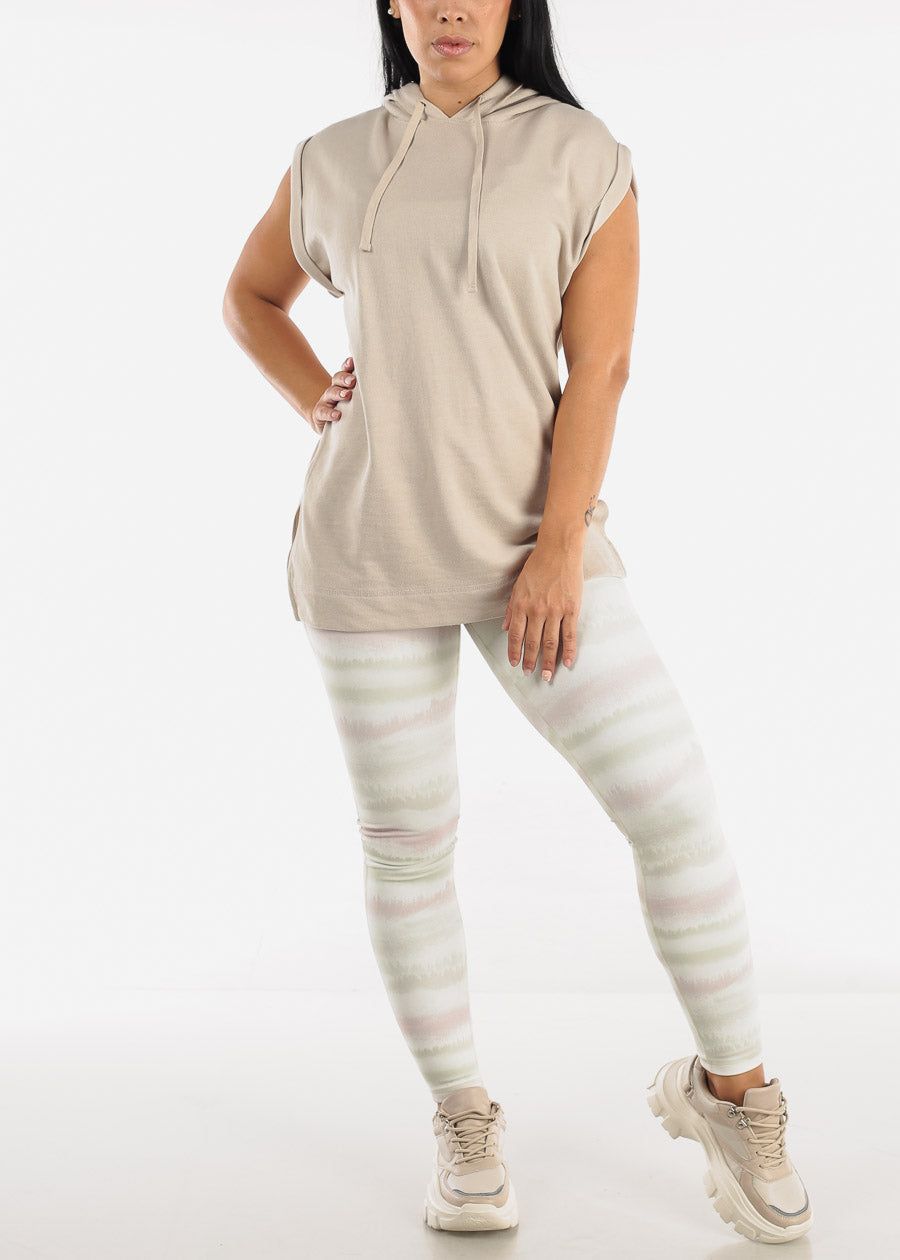 MONO B Activewear Cap Sleeve Pullover Hoodie Beige sold by Moda product image thumbnail 2