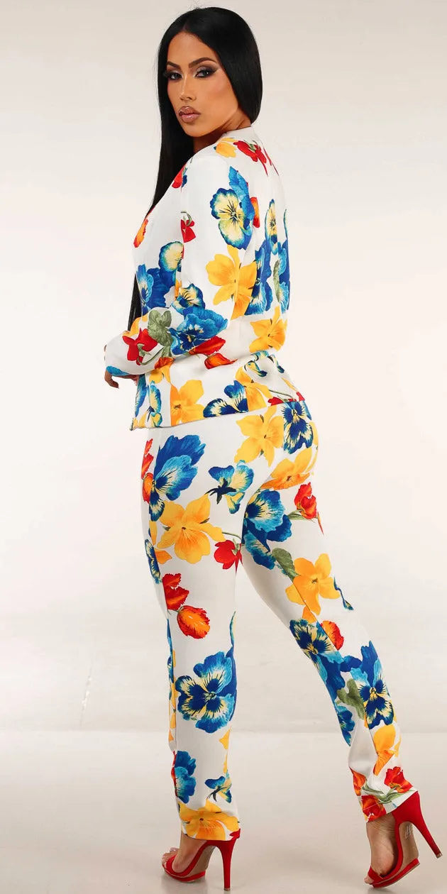 Floral Blazer, Bodysuit & Pants Trio sold by Moda product image thumbnail 2