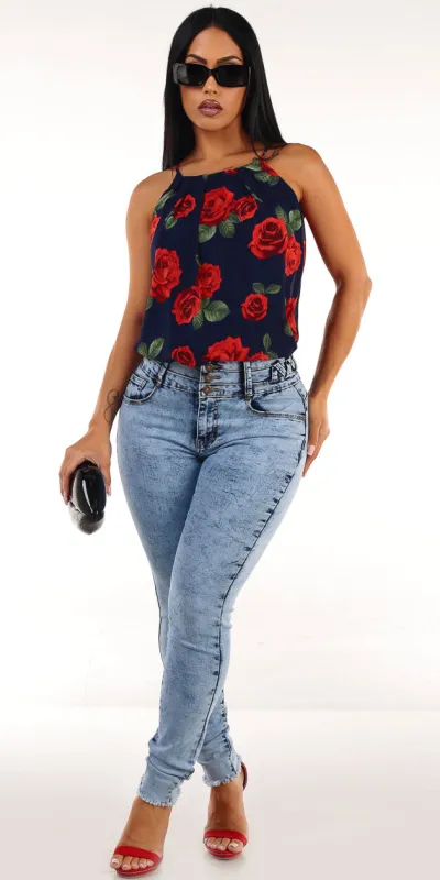 Floral Levantacola Skinnies Look sold by Moda