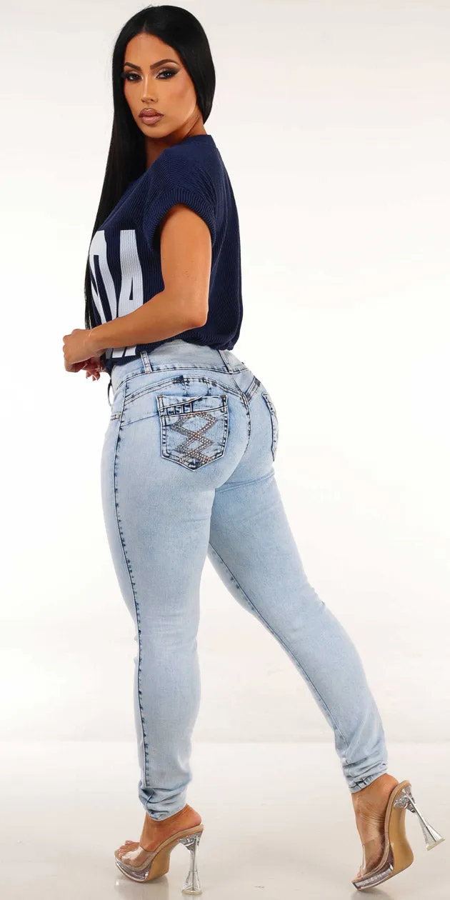 Navy Butt Lift Skinnies Combo sold by Moda product image thumbnail 2