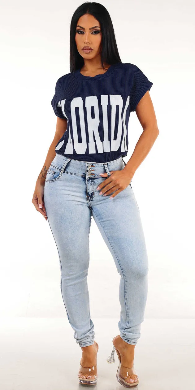 Navy Butt Lift Skinnies Combo sold by Moda