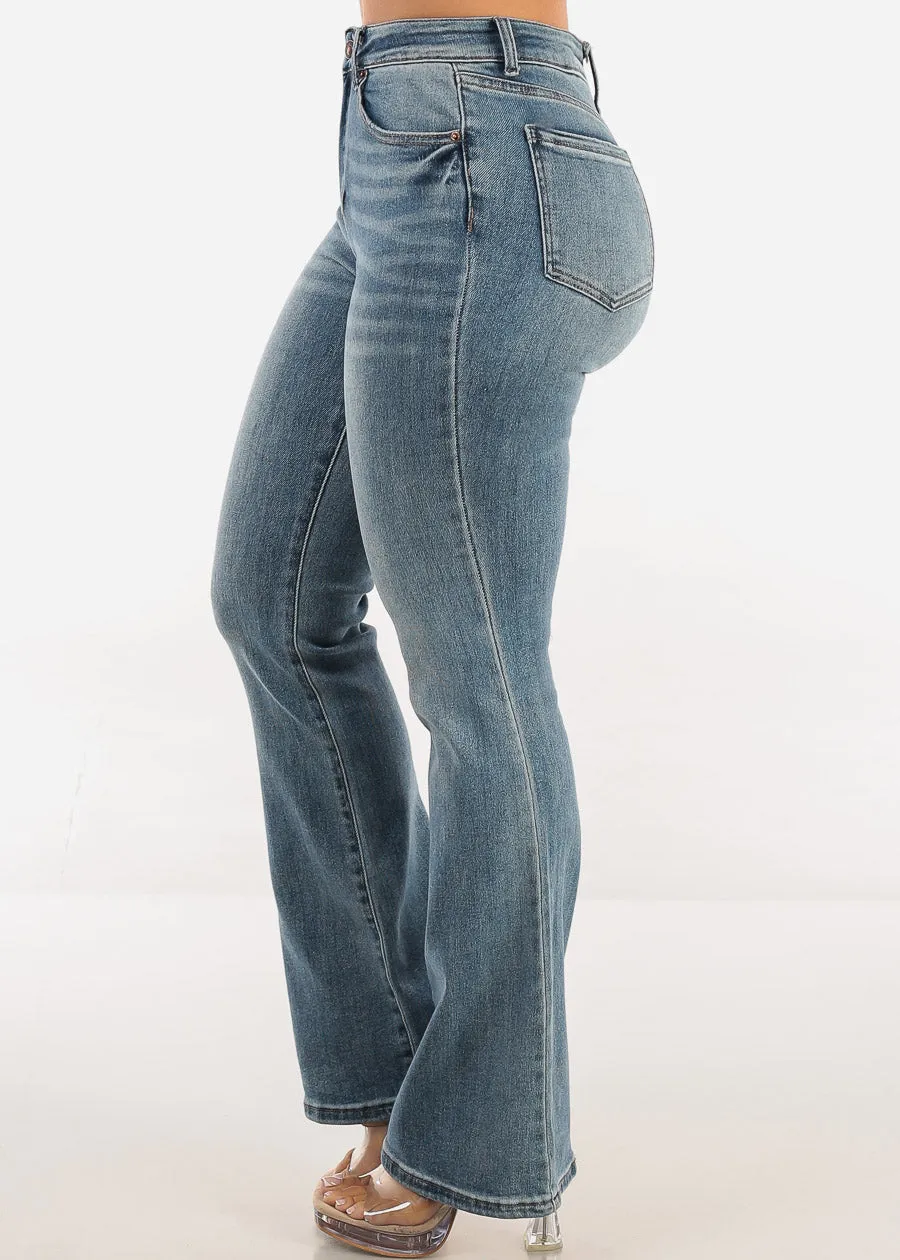 High Waist Stretchy Bootcut Jeans Med Wash sold by Moda product image thumbnail 3