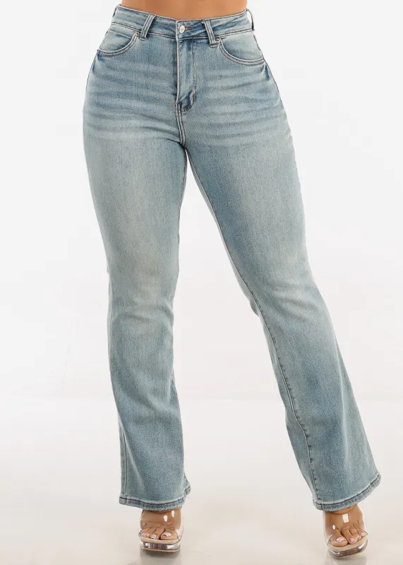 High Waist Stretchy Bootcut Jeans Light Wash sold by Moda