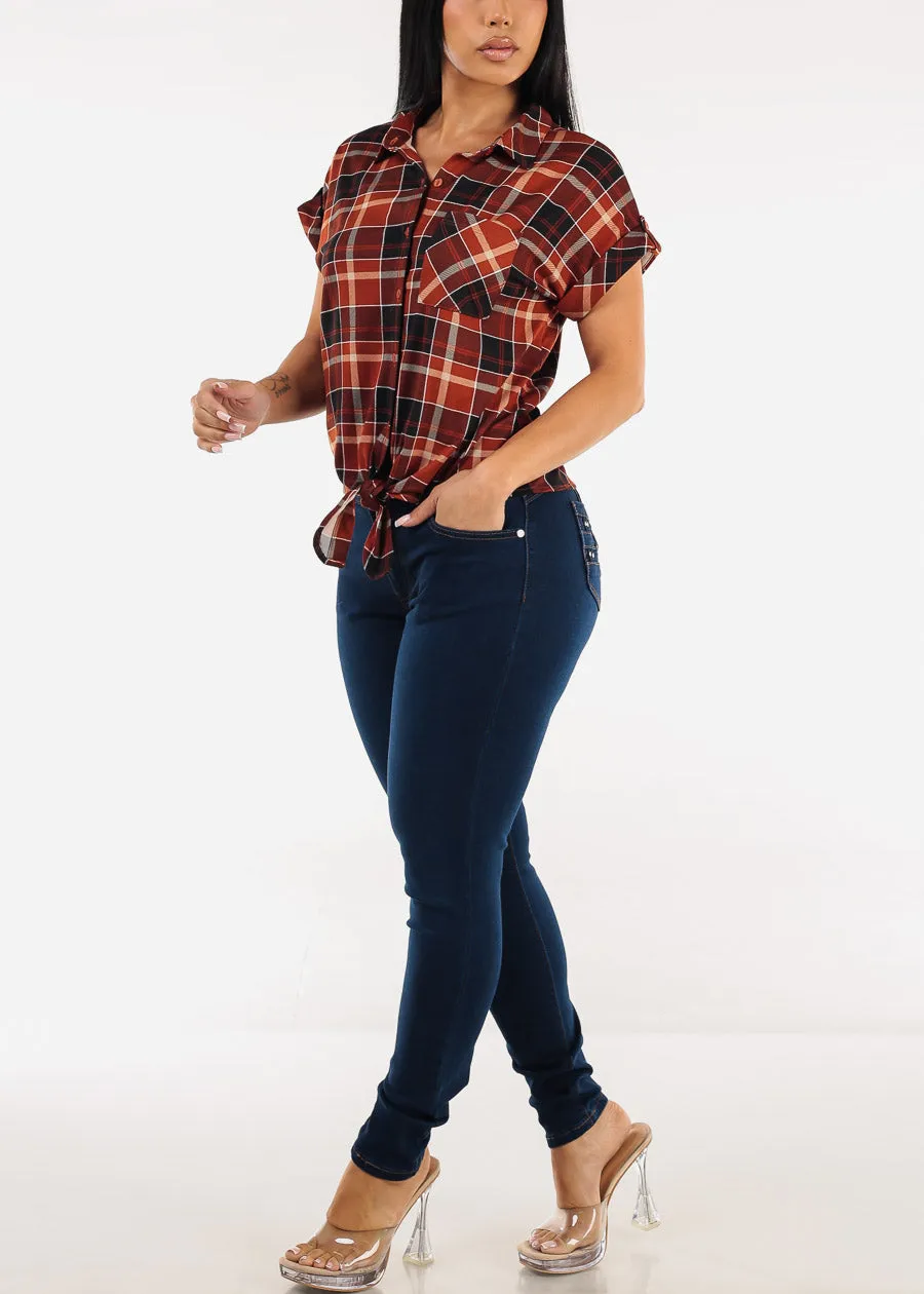 Butt Lift Super High Waist Stretch Skinny Jeans Dark Blue sold by Moda product image thumbnail 2