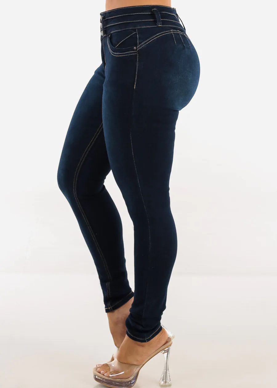 Butt Lift Mid Rise Stretch Skinny Jeans Dark Wash sold by Moda product image thumbnail 5
