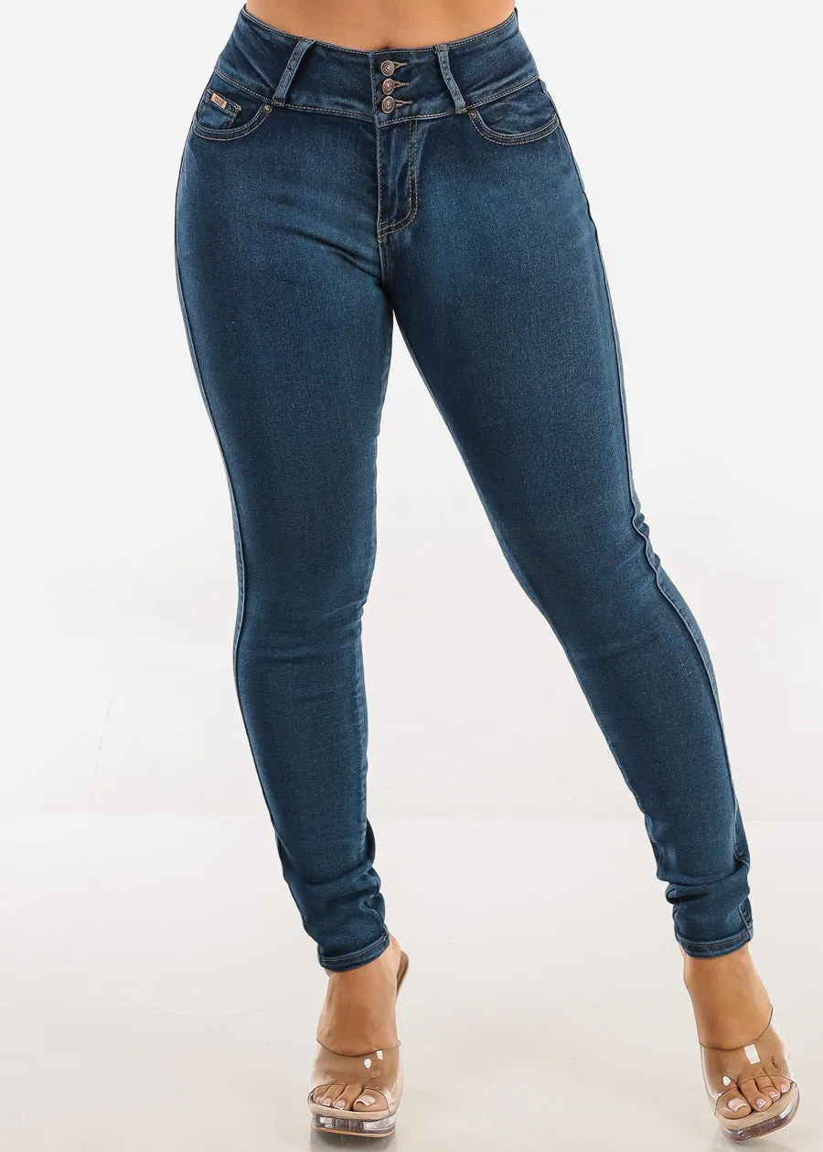 Butt Lift Mid Rise Stretch Skinny Jeans Dark Wash sold by Moda product image thumbnail 4