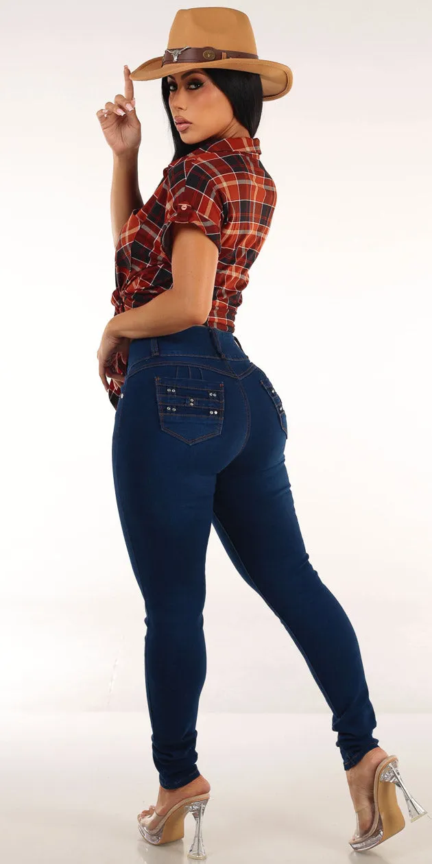 Plaid Levantacola Skinnies Look sold by Moda product image thumbnail 2