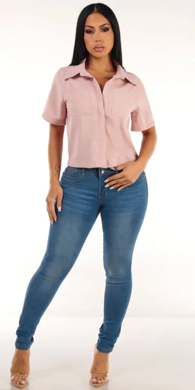 Pink Levantacola Skinnies Outfit sold by Moda