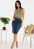 Sleeveless Crewneck Thong Bodysuit Olive sold by Moda