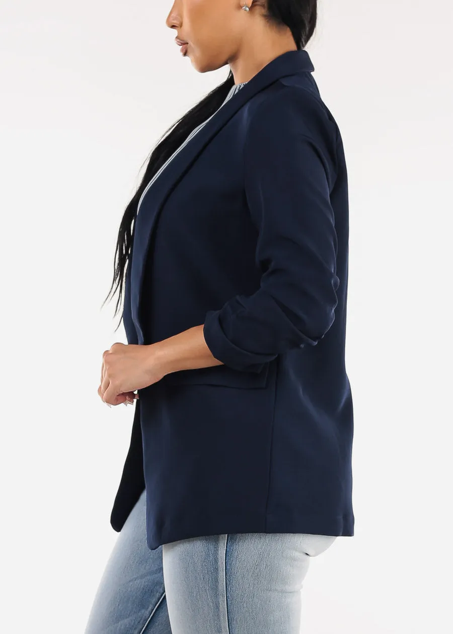 Quarter Sleeve Open Front Blazer Navy sold by Moda product image thumbnail 3