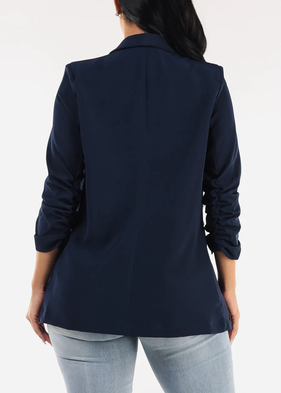 Quarter Sleeve Open Front Blazer Navy sold by Moda product image thumbnail 4