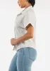 Cotton Short Sleeve Stripe Button Up Blouse Off White sold by Moda
