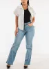 Cotton Short Sleeve Stripe Button Up Blouse Off White sold by Moda