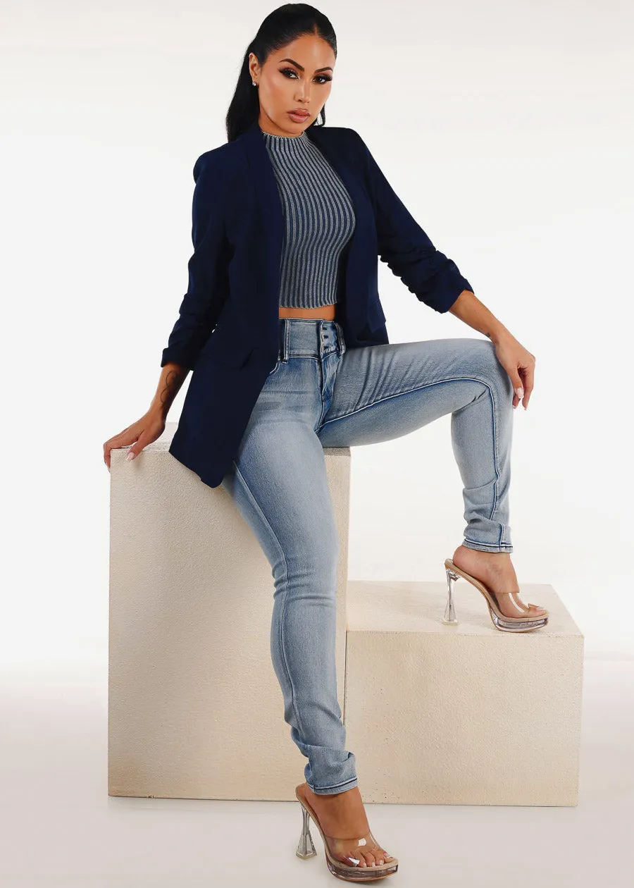 Butt Lift Mid Rise Acid Wash Stretch Skinny Jeans sold by Moda product image thumbnail 3