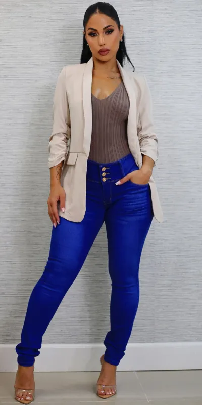 Beige Knit Butt Lift Skinnies Trio sold by Moda