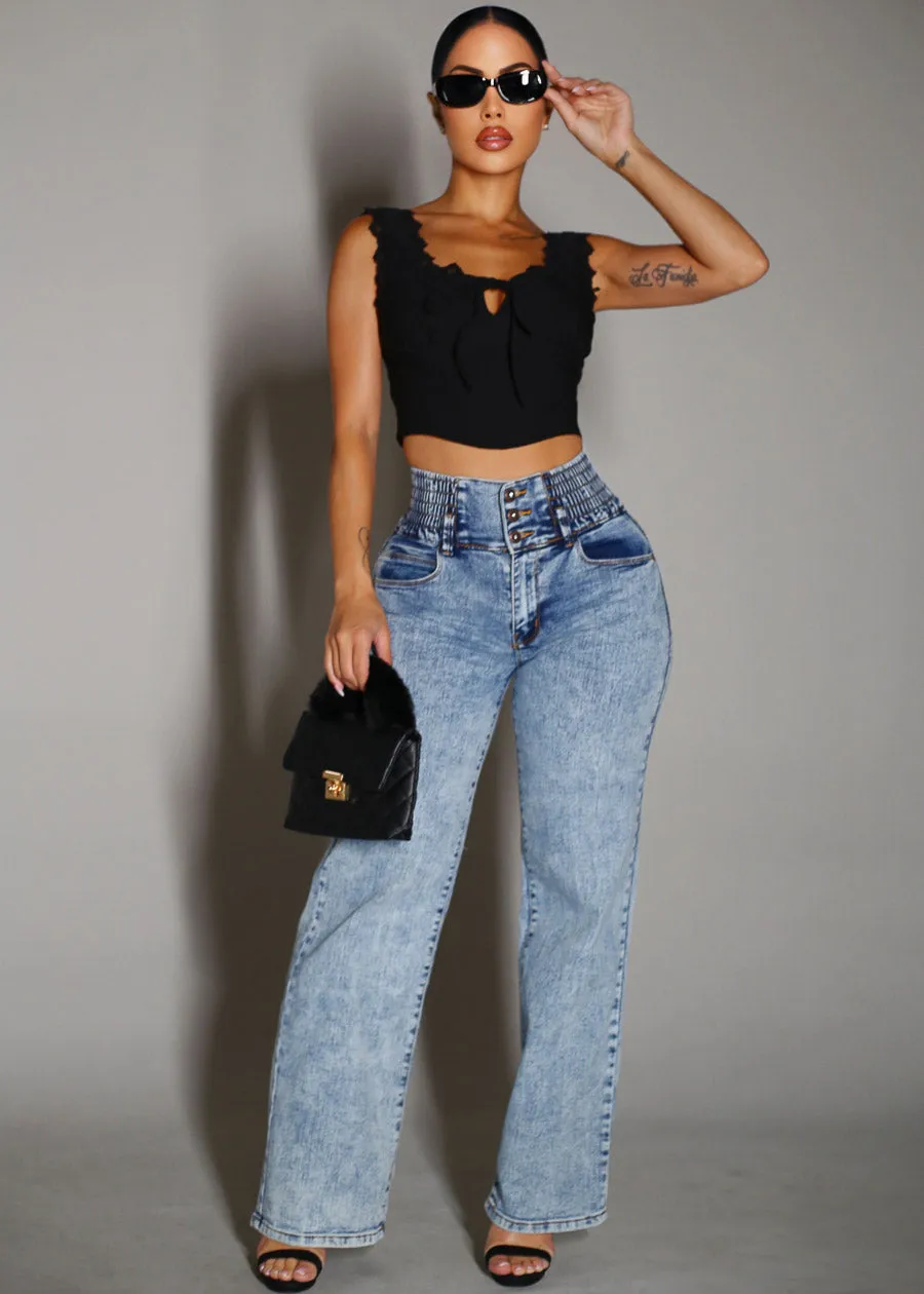 Sleeveless Black Crop Top w Lace Detail sold by Moda product image thumbnail 2