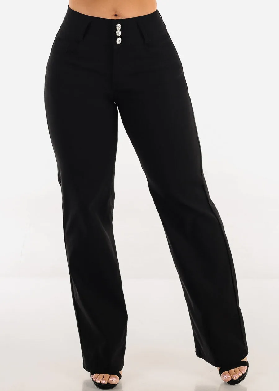 MX JEANS Butt Lift Hyper Stretch Straight Wide Leg Pants Black sold by Moda product image thumbnail 4