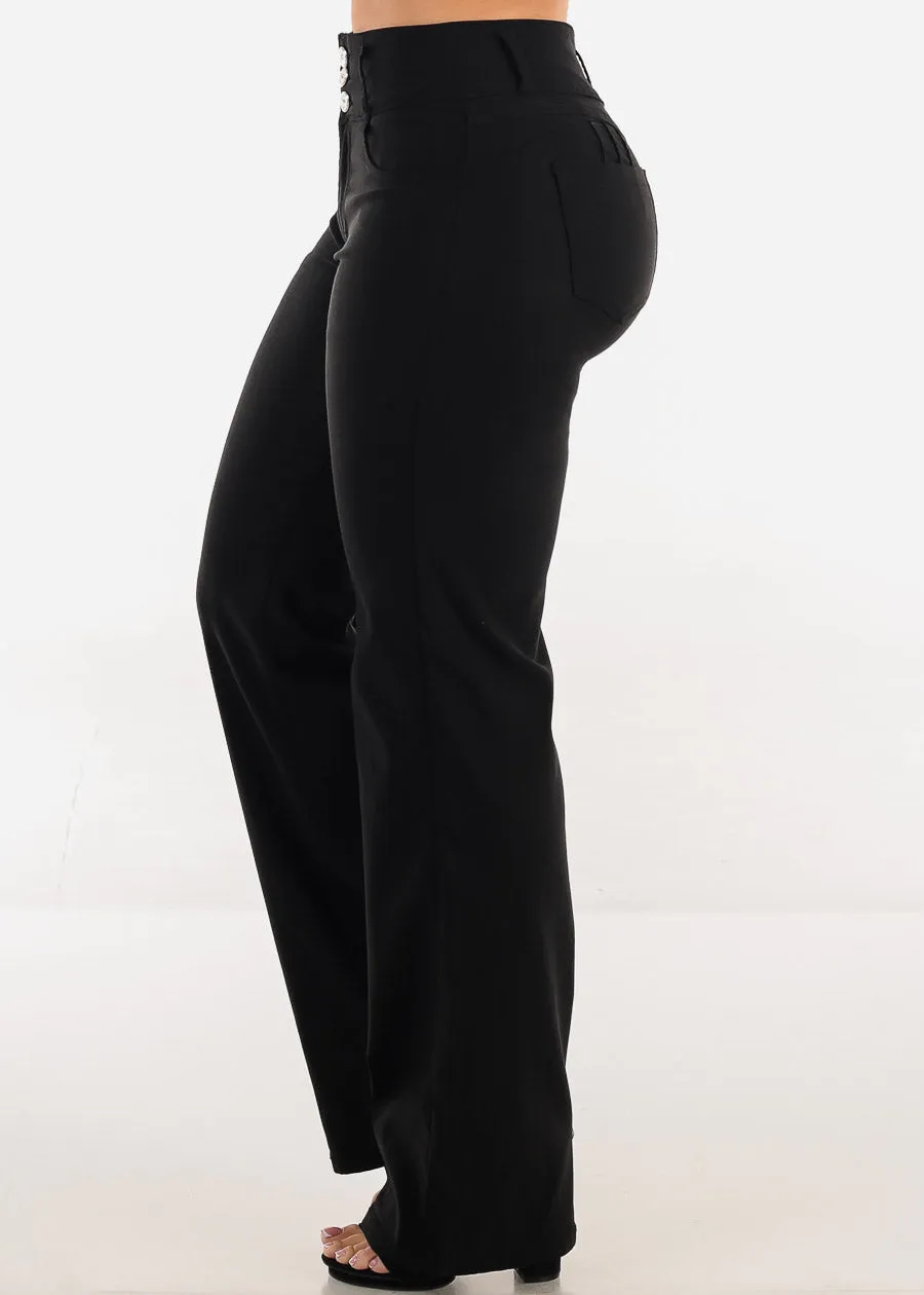 MX JEANS Butt Lift Hyper Stretch Straight Wide Leg Pants Black sold by Moda product image thumbnail 5