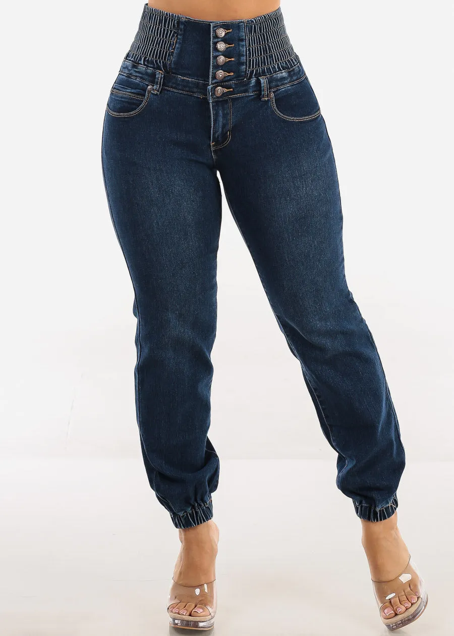 MX JEANS Butt Lift 5 Button Spandex Waist Jogger Jeans Dark Wash sold by Moda product image thumbnail 4