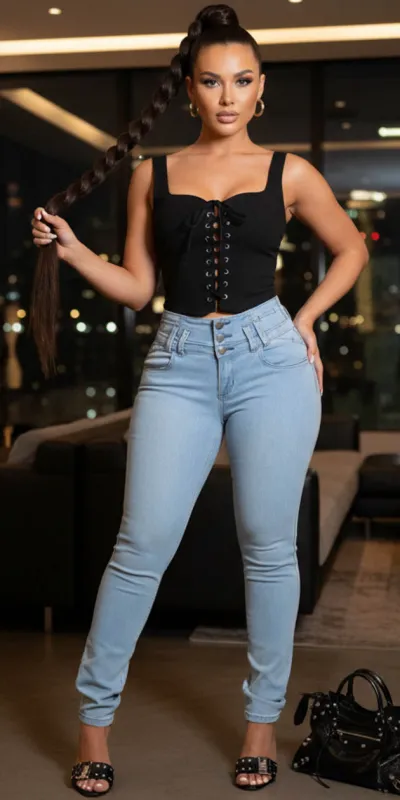 Black Butt Lift Skinnies Look sold by Moda