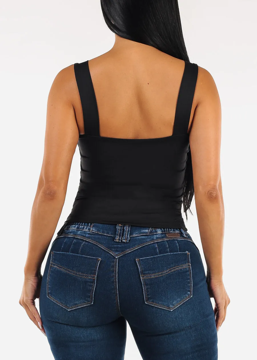 Sleeveless Square Neck Stretchy Top Black sold by Moda product image thumbnail 4