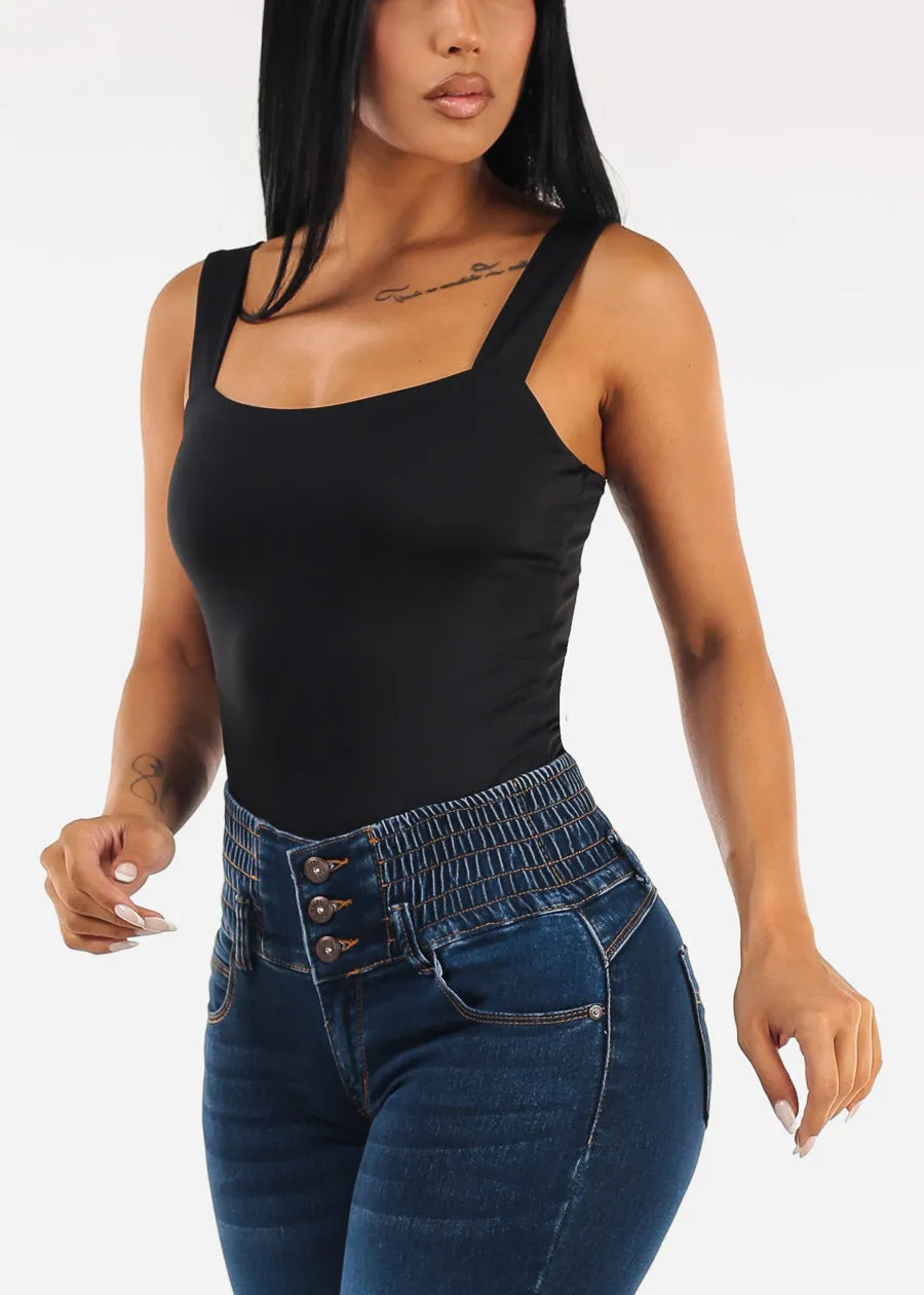 Sleeveless Square Neck Stretchy Top Black sold by Moda