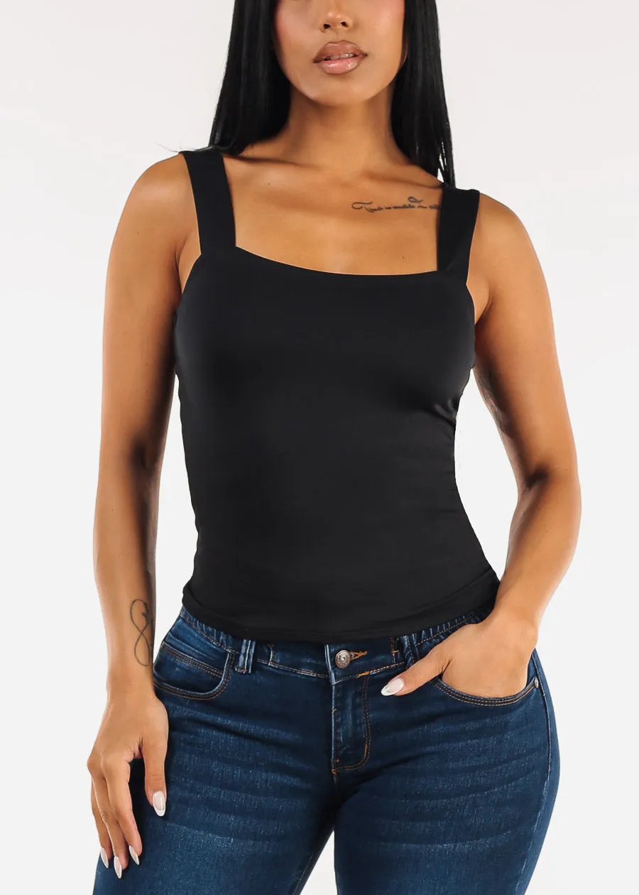 Sleeveless Square Neck Stretchy Top Black sold by Moda product image thumbnail 5