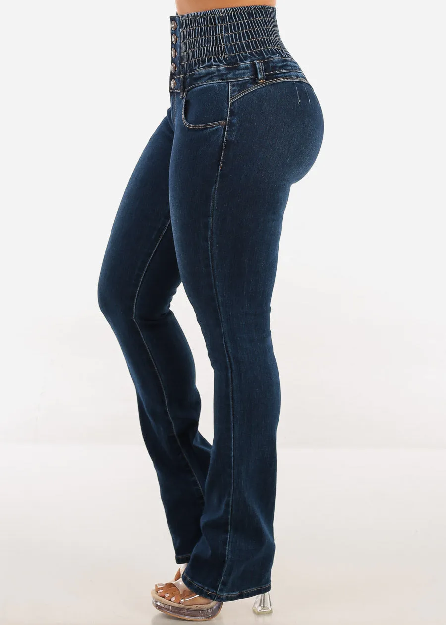MX JEANS Butt Lift 5 Button Spandex Waist Bootcut Jeans Dark Wash sold by Moda product image thumbnail 5