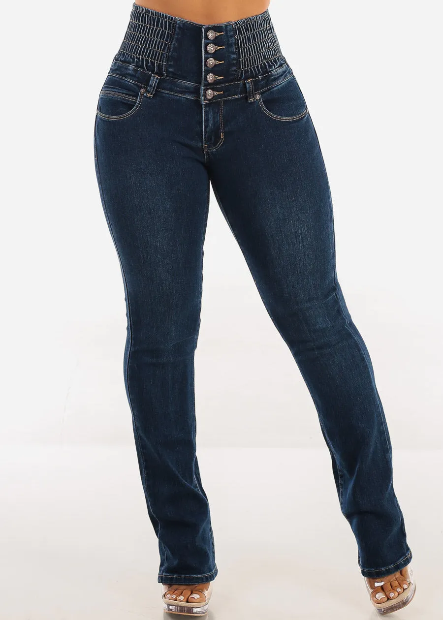 MX JEANS Butt Lift 5 Button Spandex Waist Bootcut Jeans Dark Wash sold by Moda product image thumbnail 4