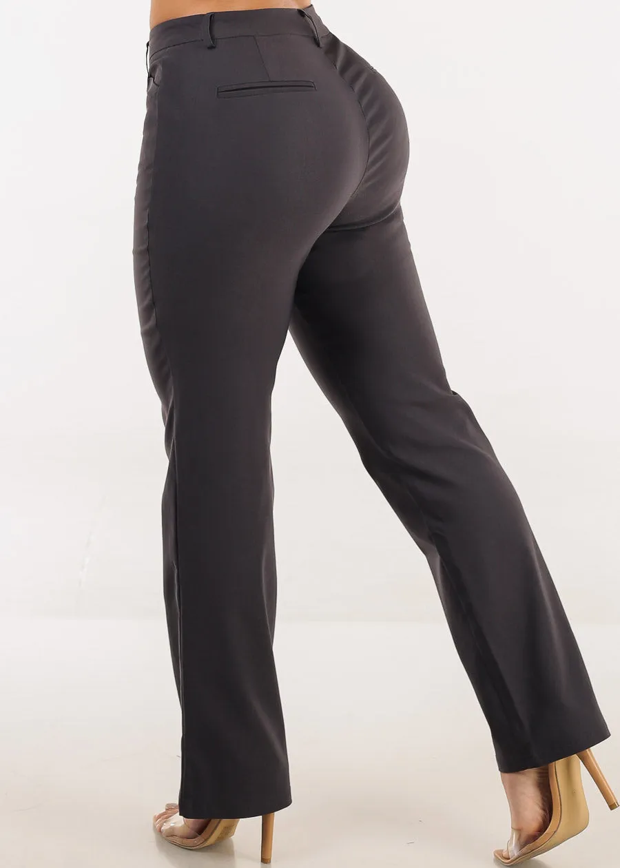 Butt lift Super High Waist Stretch Bootcut Dress Pants Charcoal sold by Moda