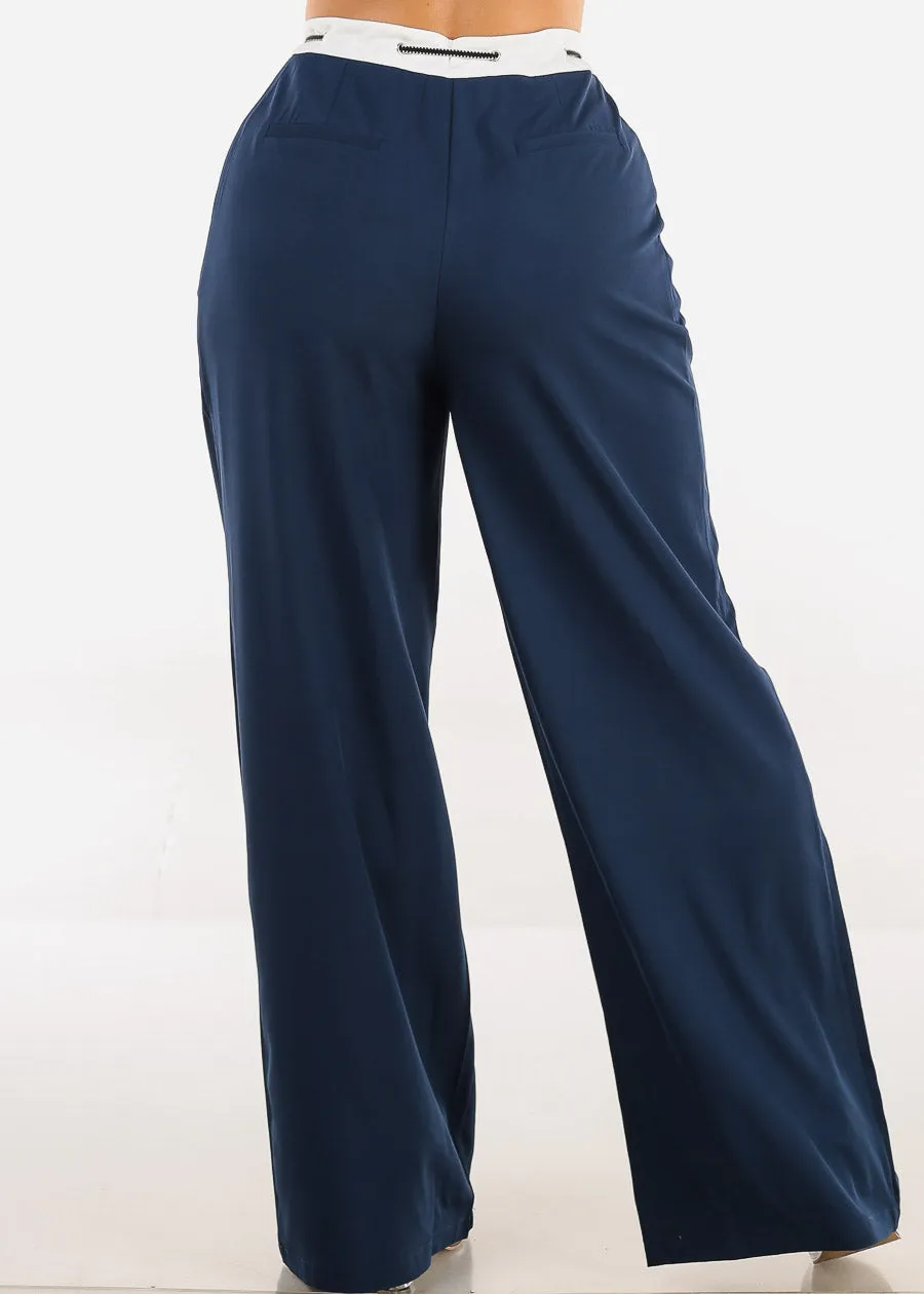 Super High Waist Wide Leg Pants Navy sold by Moda product image thumbnail 4