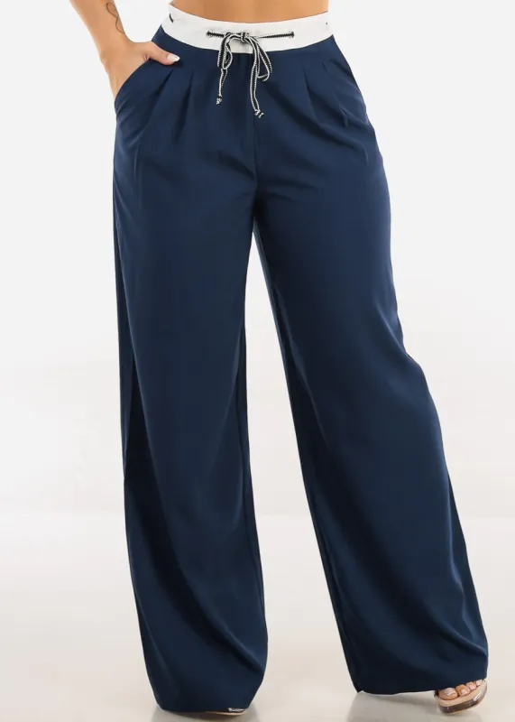 Super High Waist Wide Leg Pants  Navy sold by Moda
