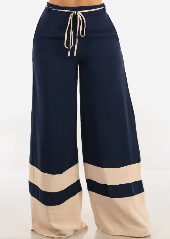 Super High Waist Wide Leg Pants Navy & Khaki sold by Moda