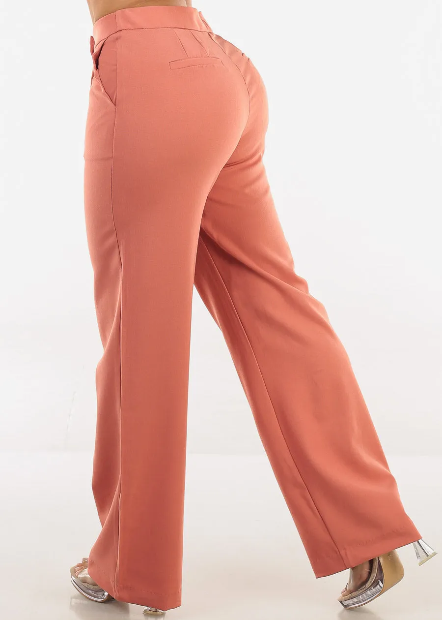 Butt lift Super High Waist Wide Leg Dress Pants Rose sold by Moda