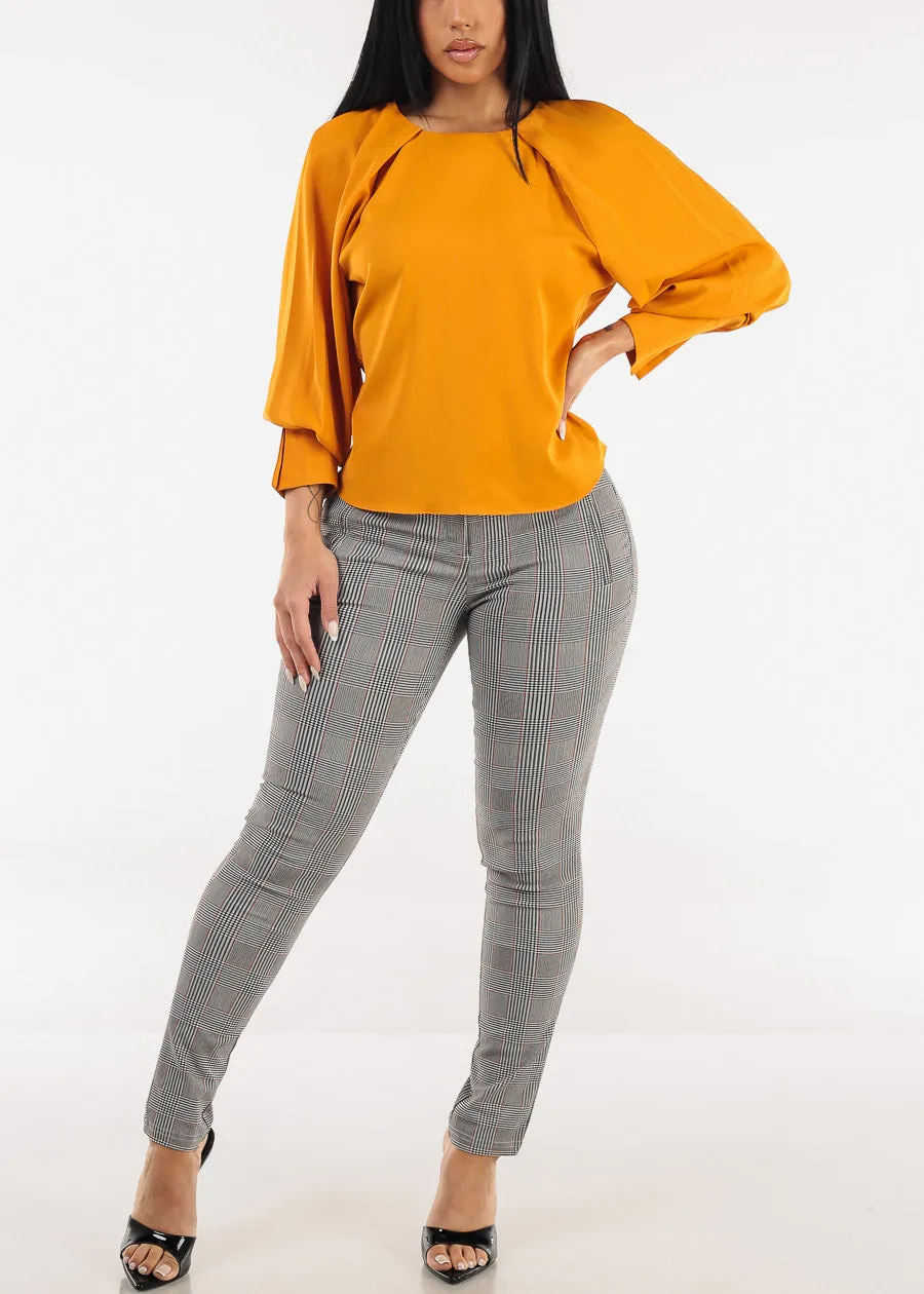 Long Sleeve Pleated Blouse Mustard sold by Moda product image thumbnail 2