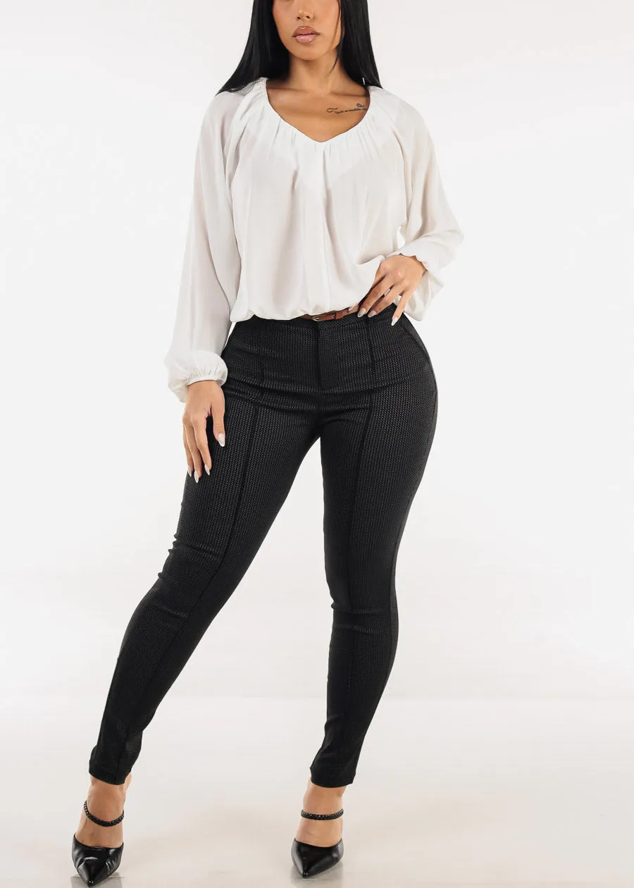 Long Sleeve White Pleated Blouse sold by Moda product image thumbnail 2