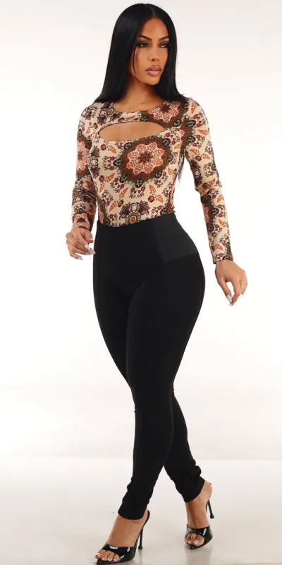 Floral Black Skinny Pants Set sold by Moda