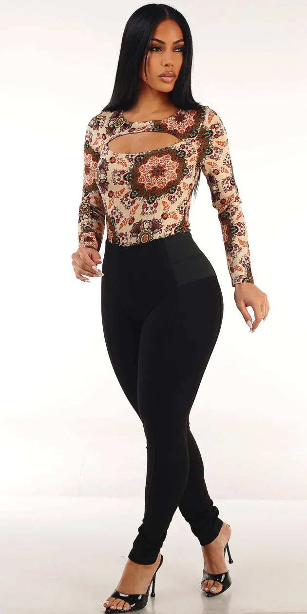 Floral Black Skinny Pants Set sold by Moda
