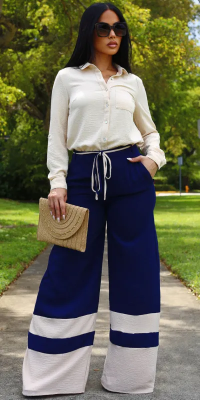 Khaki Wide Leg Pants Outfit sold by Moda
