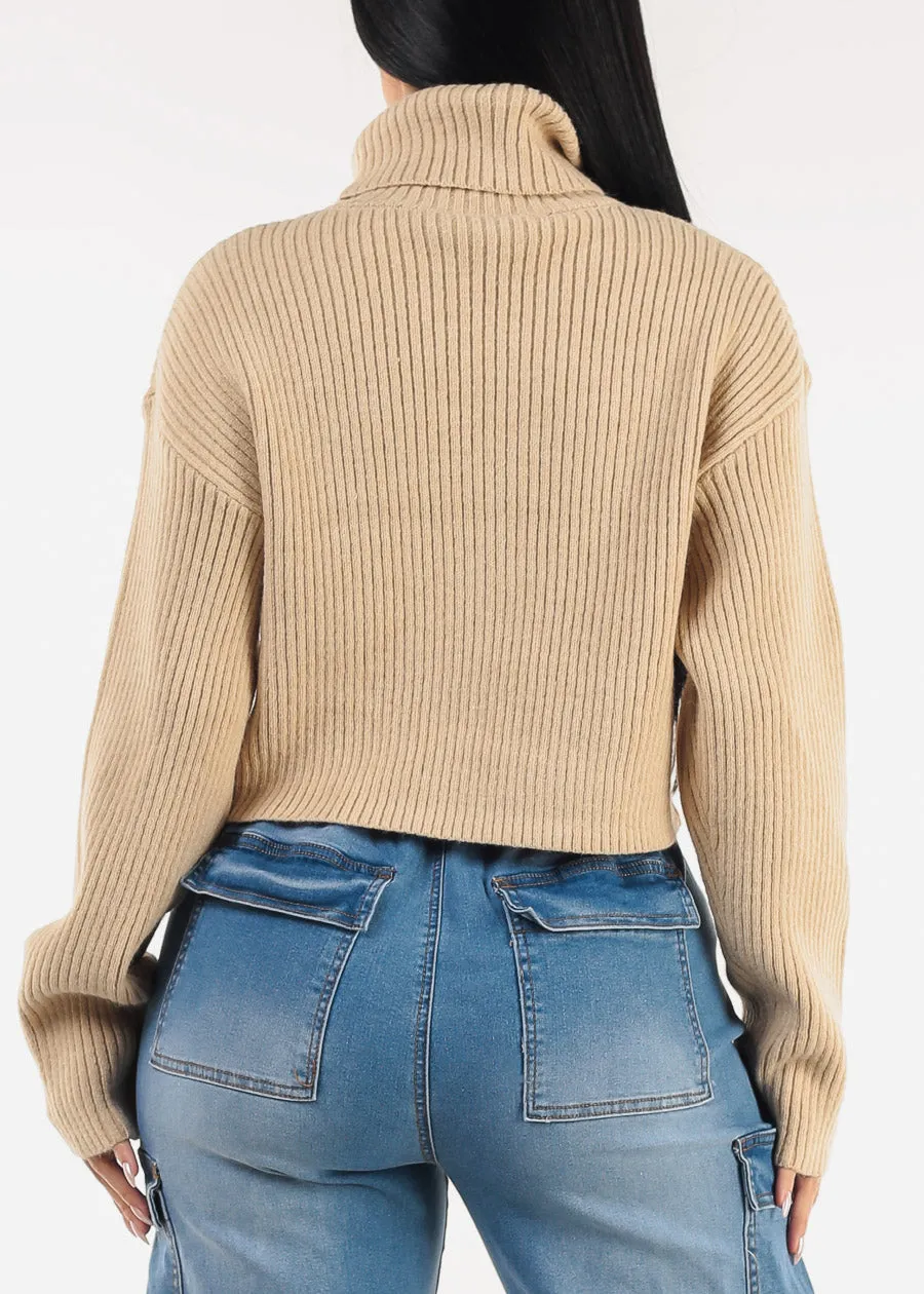 Long Sleeve Turtleneck Sweater Oatmeal sold by Moda product image thumbnail 4