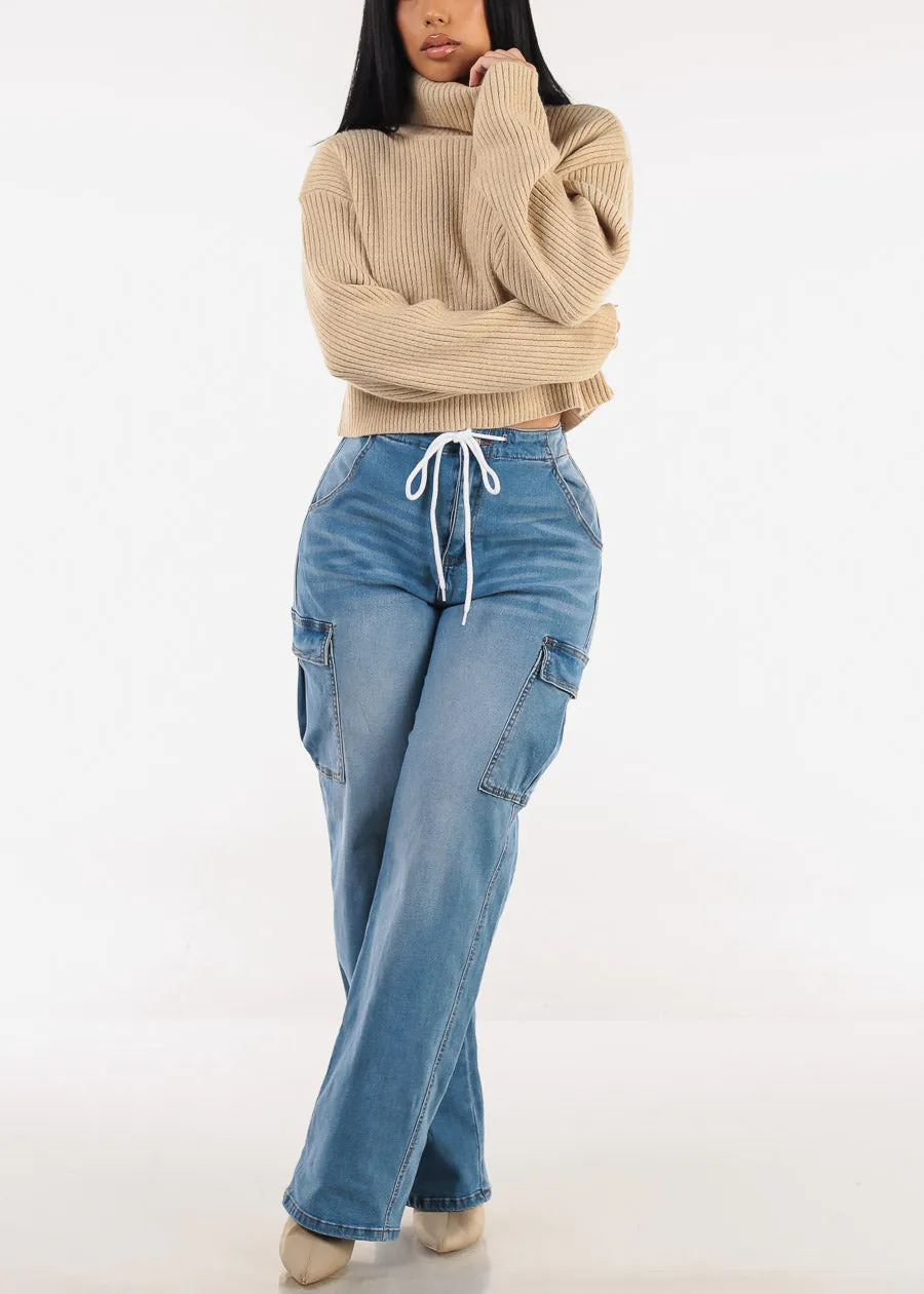 Long Sleeve Turtleneck Sweater Oatmeal sold by Moda product image thumbnail 5