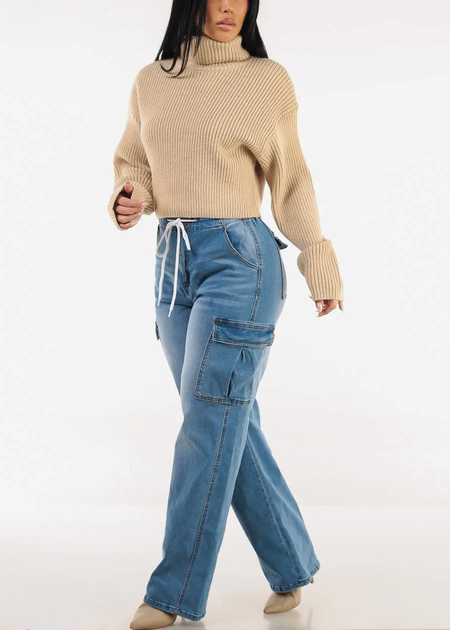 Long Sleeve Turtleneck Sweater Oatmeal sold by Moda product image thumbnail 2