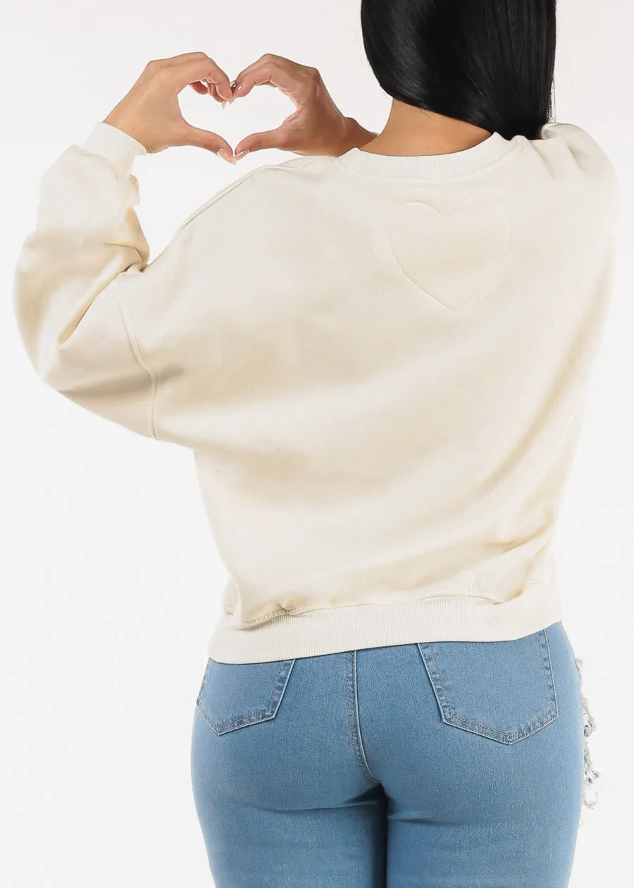Fleece Graphic Crewneck Sweatshirt Ivory "Amour" sold by Moda product image thumbnail 4