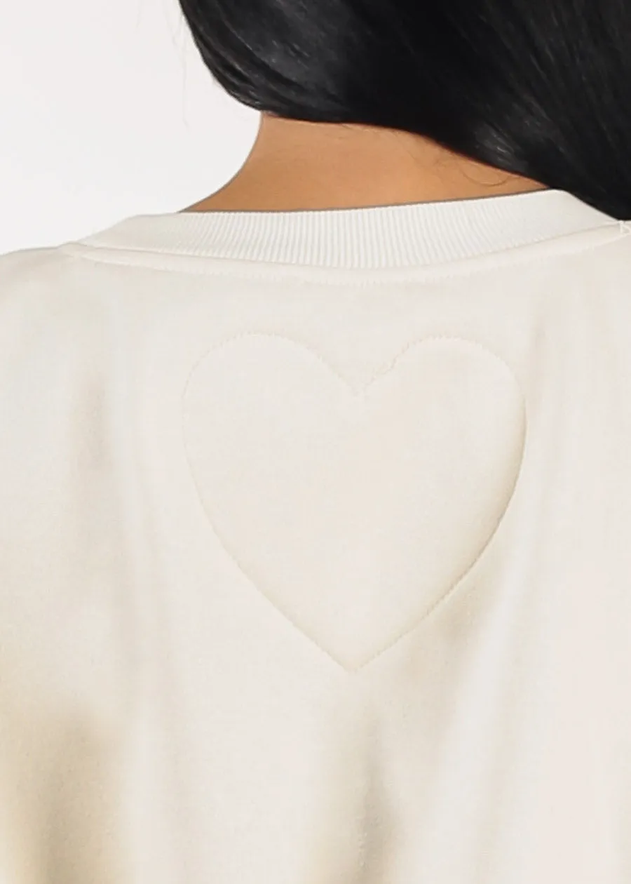 Fleece Graphic Crewneck Sweatshirt Ivory "Amour" sold by Moda product image thumbnail 5