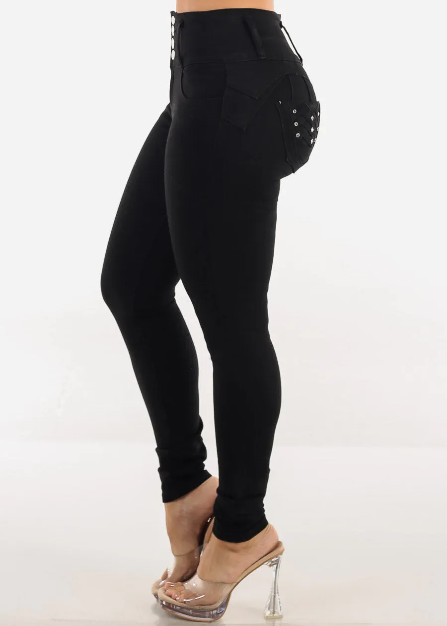 Butt Lift High Waist Stretch Skinny Jeans Black sold by Moda product image thumbnail 4