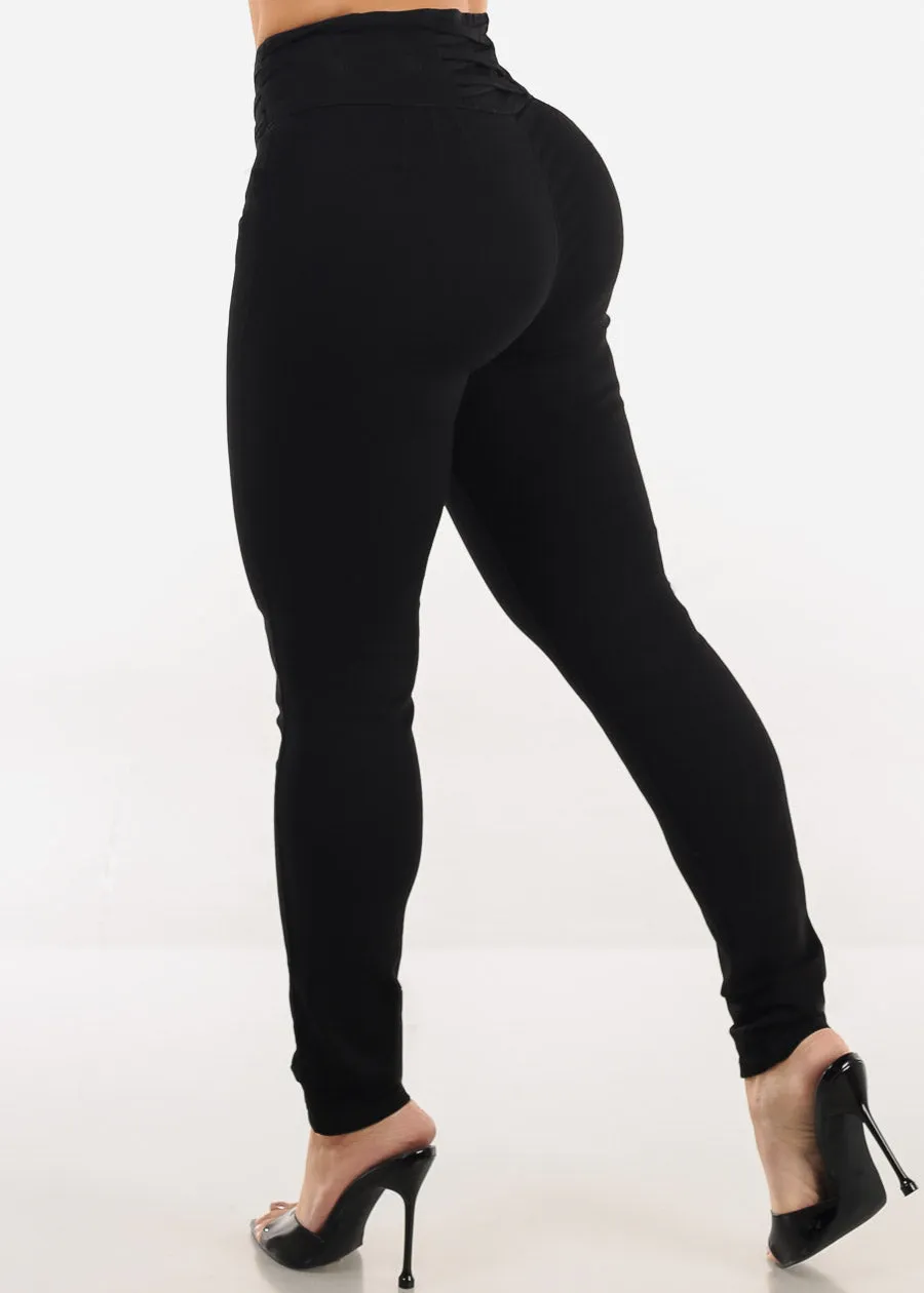 Butt Lift High Waisted Stretch Skinny Jeans Black sold by Moda product image thumbnail 5