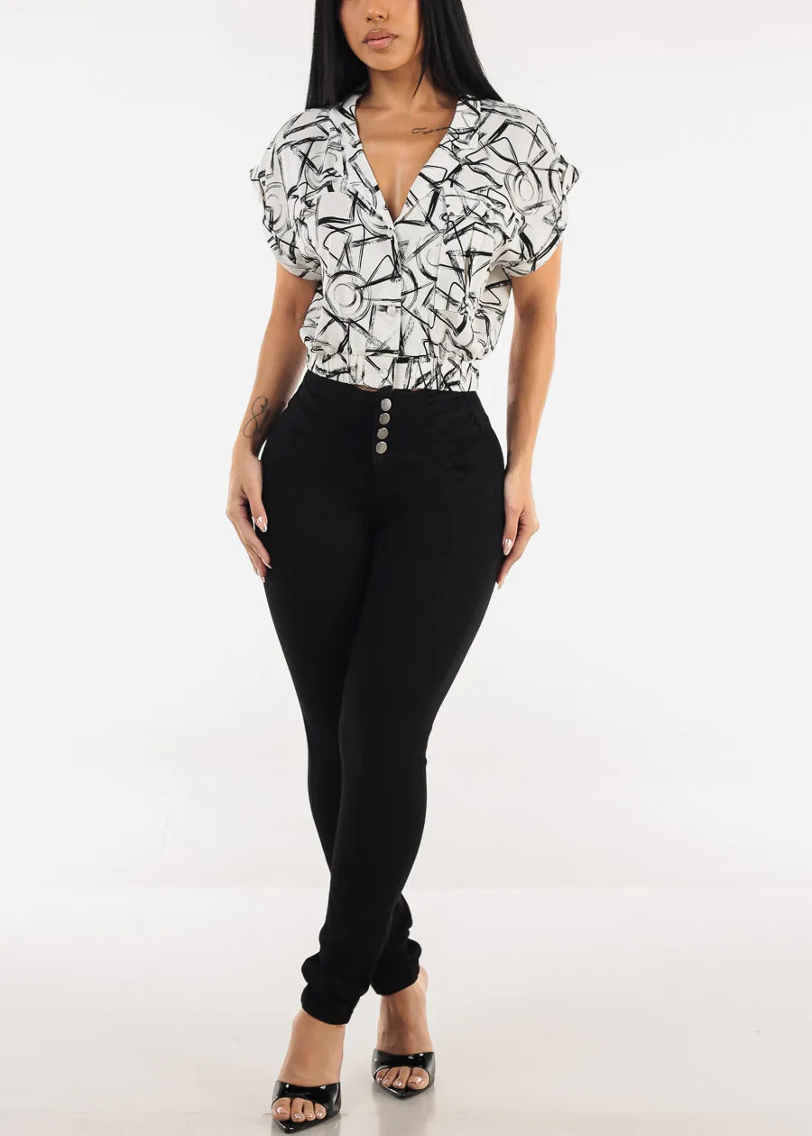 Butt Lift High Waisted Stretch Skinny Jeans Black sold by Moda product image thumbnail 2