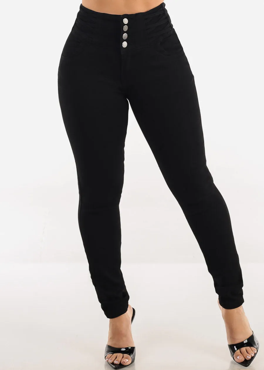 Butt Lift High Waisted Stretch Skinny Jeans Black sold by Moda product image thumbnail 3