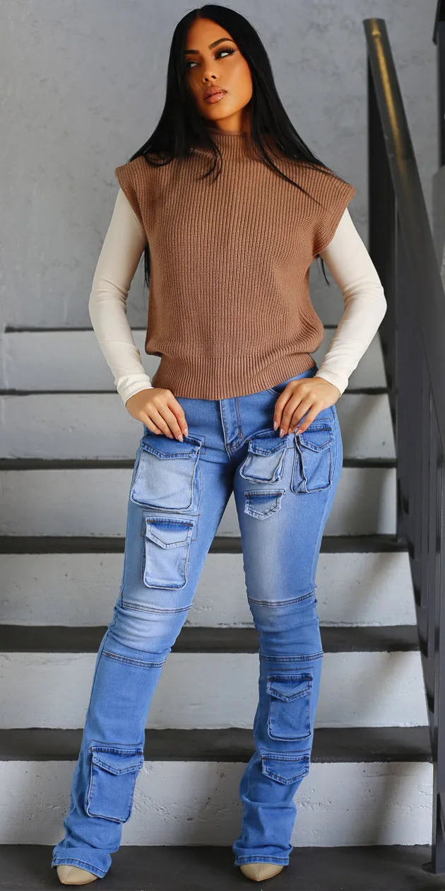 Knit Ivory Cargo Denim Trio sold by Moda product image thumbnail 2