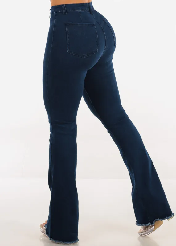 Butt Lift High Waist Stretch Flared Bootcut Jeans Dark Wash sold by Moda